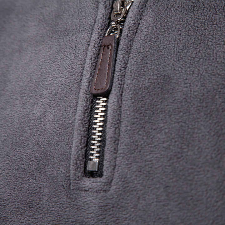 Herr Lätt Fleece Pullover med Kort Dragkedja och Ståkrage