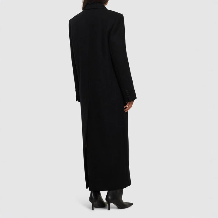 Dam Double-breasted Maximalist ull kappa med Shawl krage
