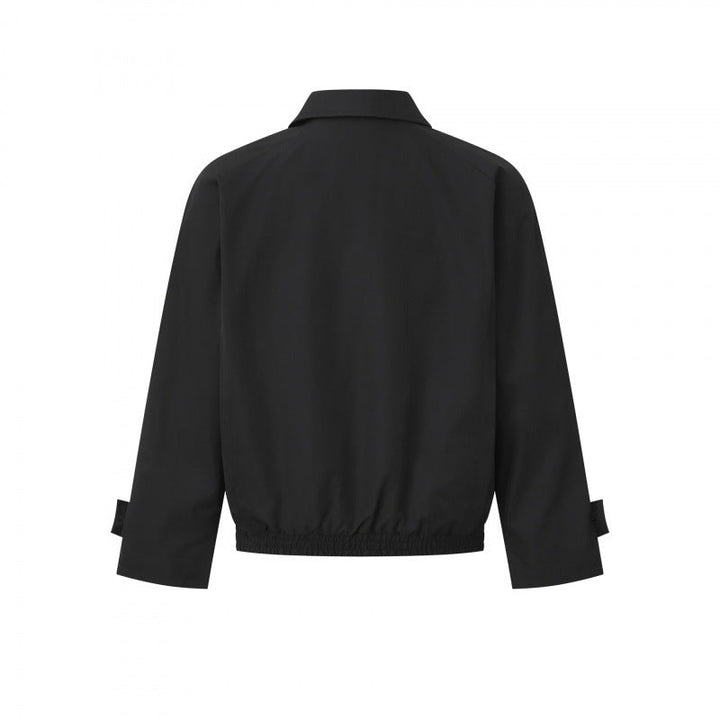 Herr short-cut boxig Harrington jacka med dold knäppslå, elastisk fåll och justerbar muddar
