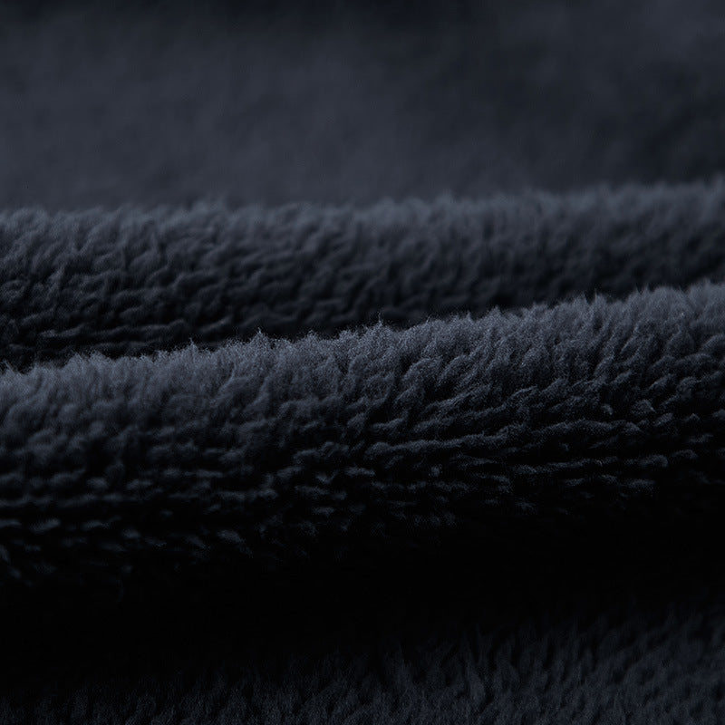Herr Thermo Fleece Jacka med Double-Layered Sherpa Inre Foder och Standing Krage
