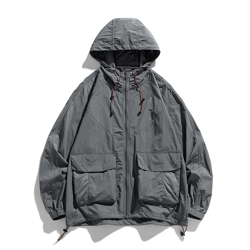 Dam Lätt Outdoorjacka med Huva och Fickor