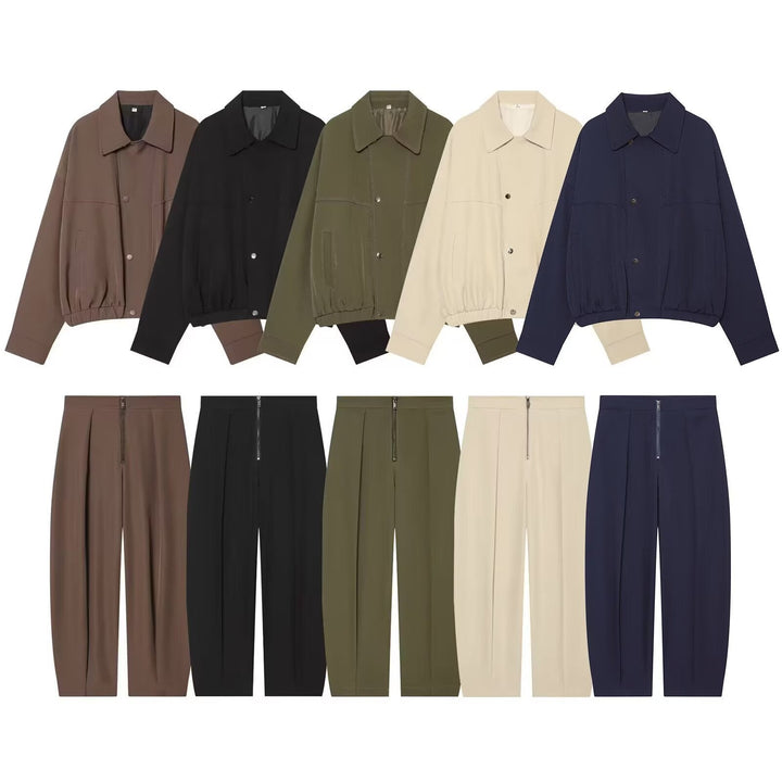 Dam Kort Skärning Utility Blouson Jacka med Drawstring Waist och Patch Fickor