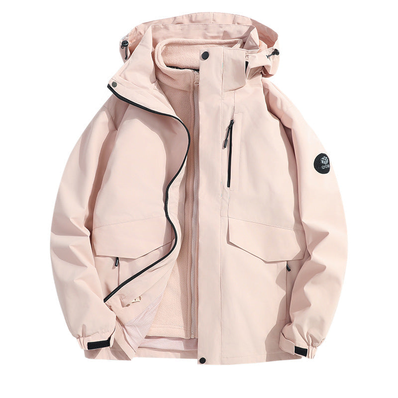 Herr lätt softshell regnjacka med Avtagbar fleecefoder, Sealed Sömmar och flerafunktionell Fickor