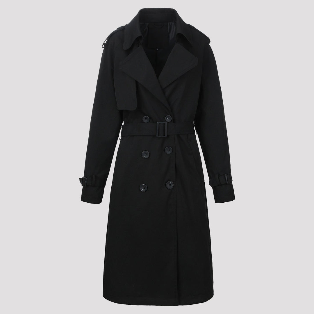 Dam Snygg Lång Trenchcoat med Belt