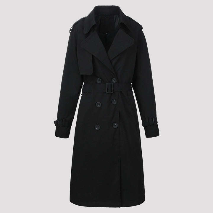 Dam klassisk Double-Breasted trenchcoat med bälte och Epaulettes