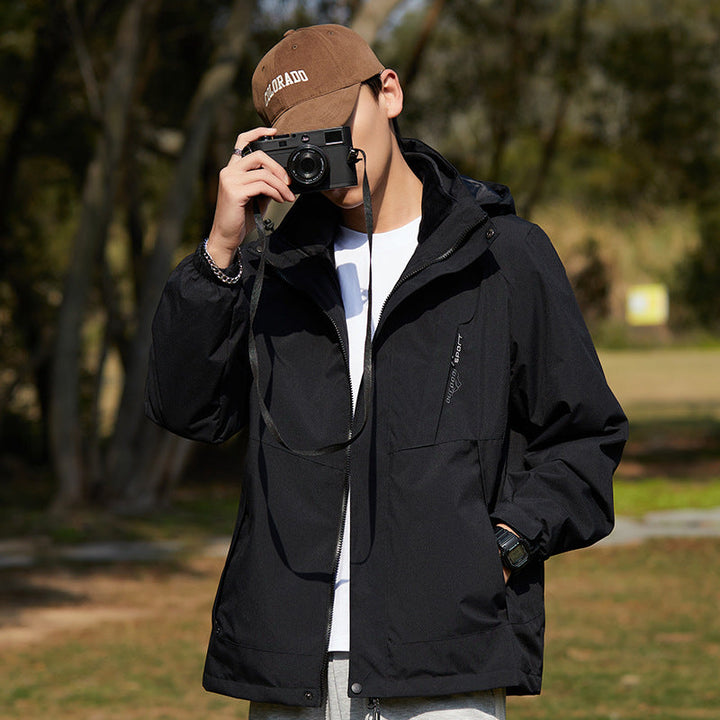 Dam två-layer softshell utomhusjacka med removable fleece inner layer och huva