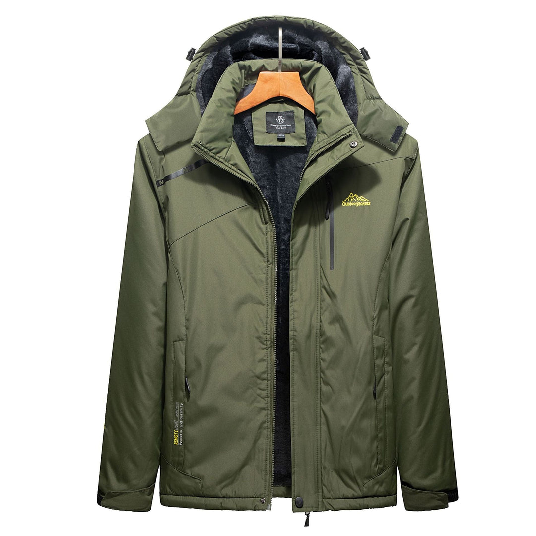 Herr Insulated Vinter Parka med Teddyfoder, Huva och Vattenavvisande Yttre Skal