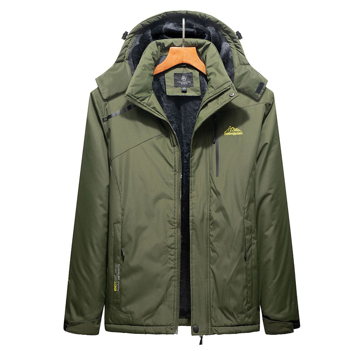 Herr Insulated Vinter Parka med Teddyfoder, Huva och Vattenavvisande Yttre Skal