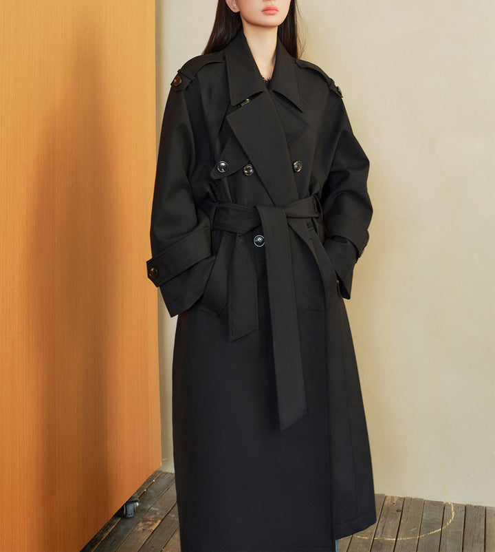 Dam modern trenchcoat med double knappslå