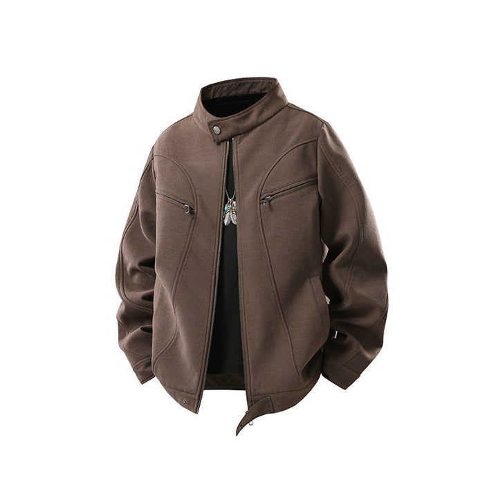 Herr Lässige Funktion‑Jacke med Ståkrage, Dragkedja och Brusttaschen