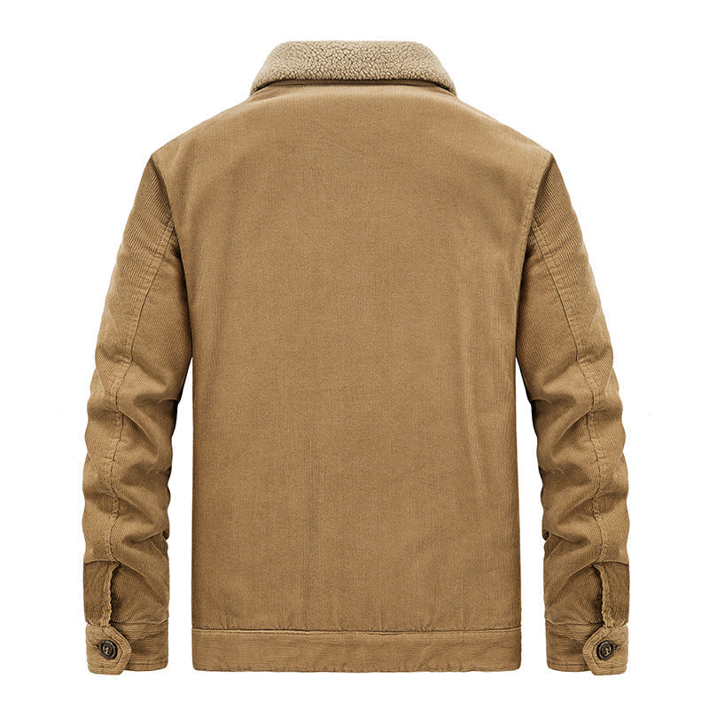 Herr Bomull Manchester Jacka i Worker Blouson med Warming Sherpa Foder