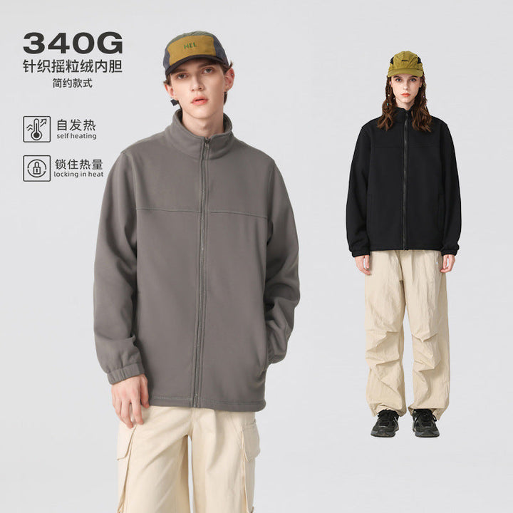 Herr Thermo-Fleece-Softshell Jacka med Ståkrage, Dragkedja Framper och Elastiska Muddar