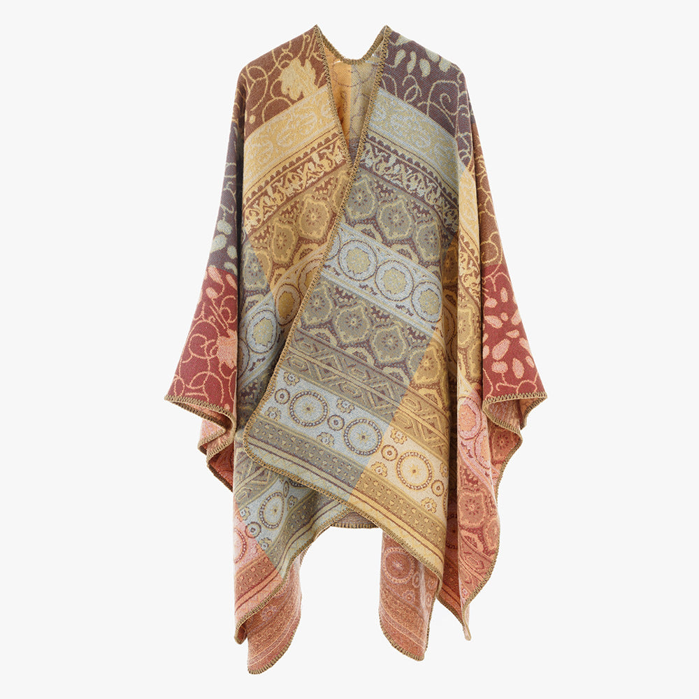 Dam Jacquard kimono Wrap i Ornament Patchwork stil