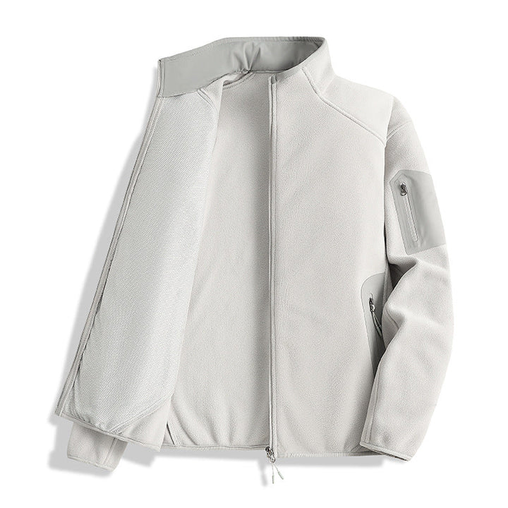 Herr Fleece Jacka med Stående Krage och Softshell Inserts