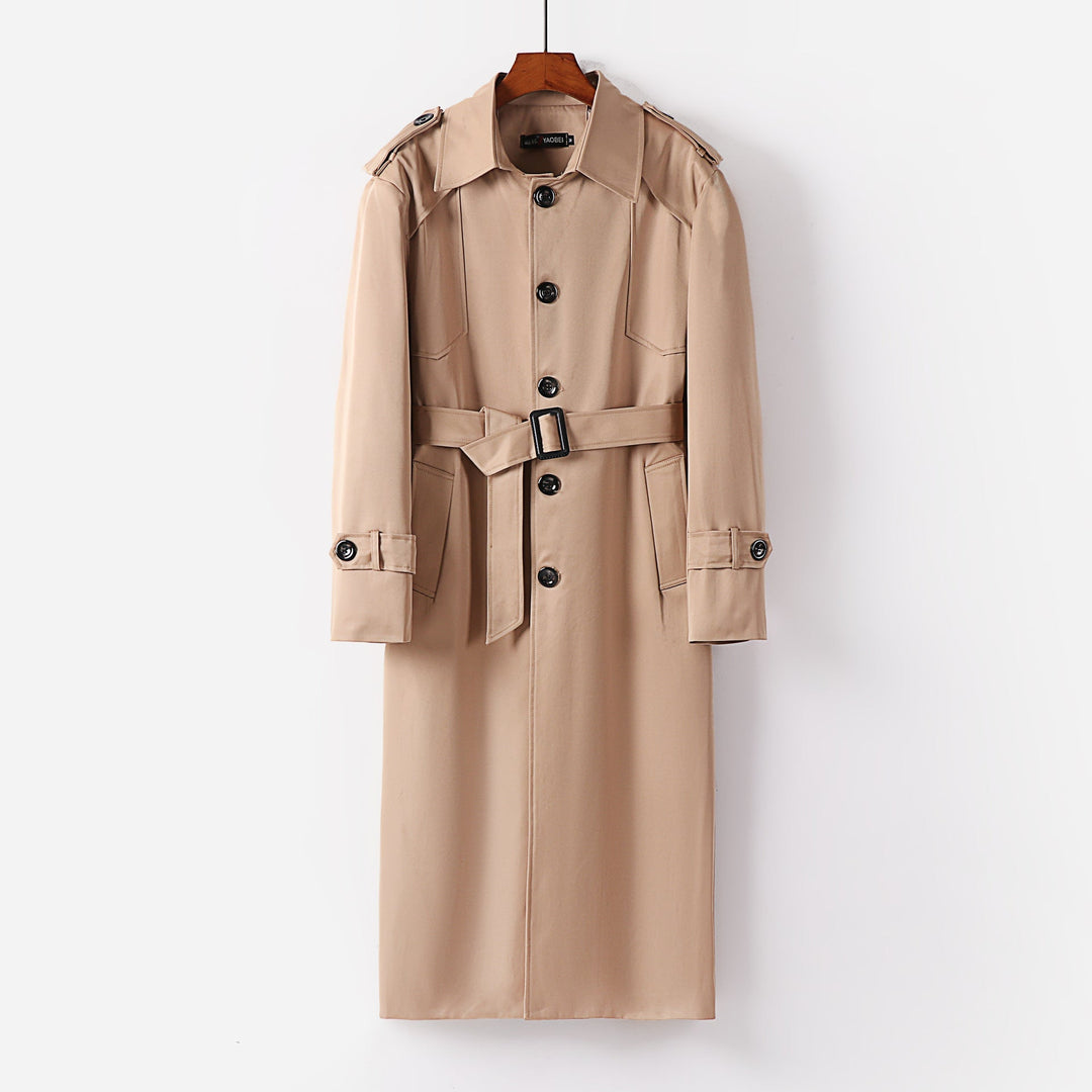 Dam längre klassisk trenchcoat med shoulder patches, knapp stängning och justerbar muddar