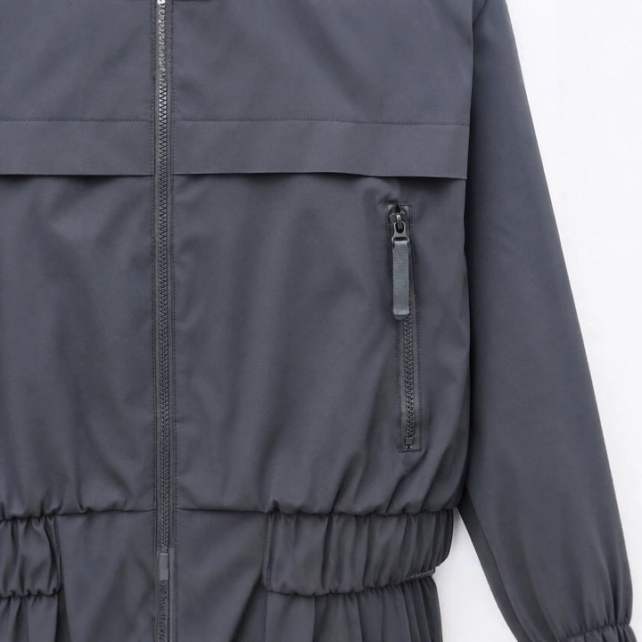 Dam lätt med huva Windbreaker med vattenavvisande Coating, dragkedja och Elastic fåll