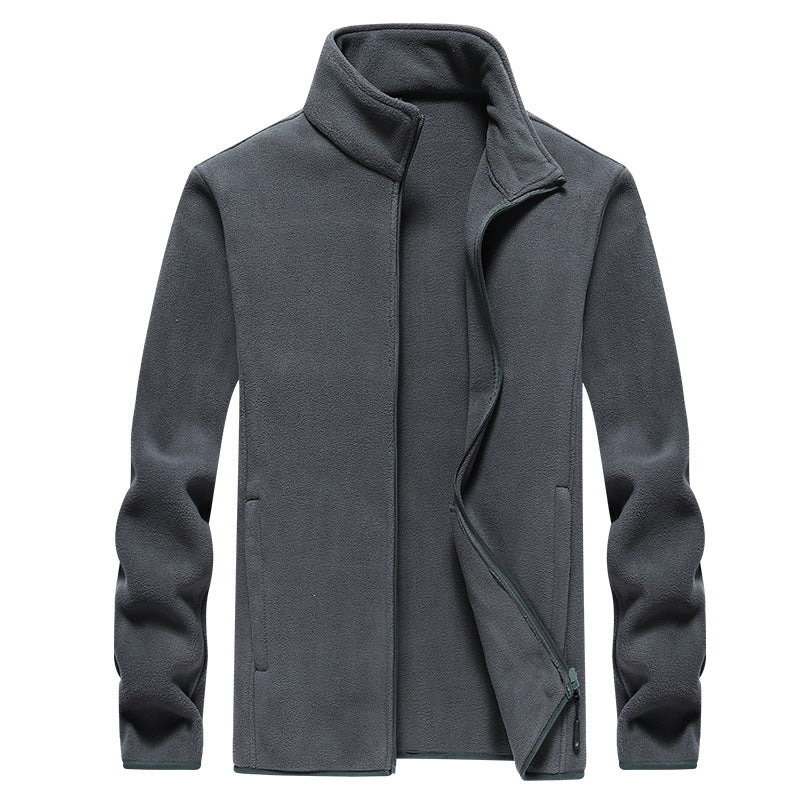 Herr Fleece Jacka med Ståkrage, Fullängd Dragkedja &amp; Sidofickor