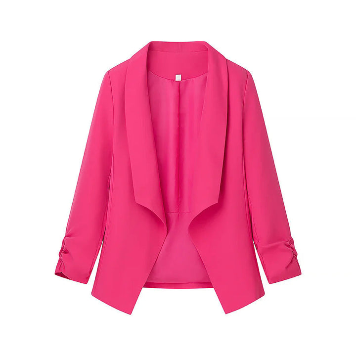 Dam locker falling Waterfall blazer jacka med gathered ärm cuffs