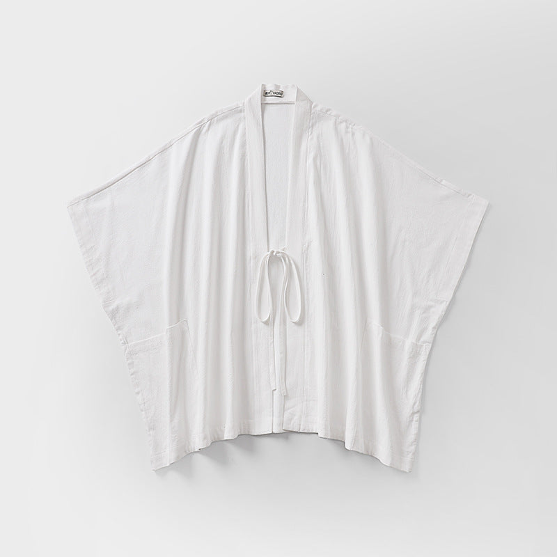 Dam oversize Kimono kofta med knytband och sidofickor