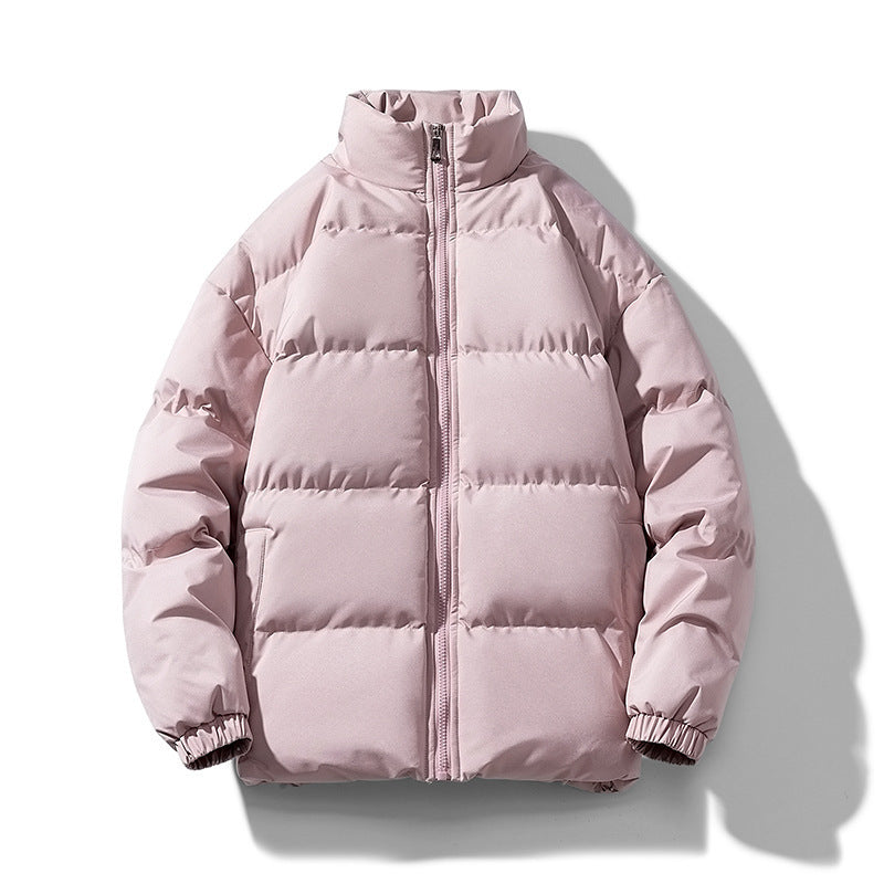 Unisex lätt vadderad Down look pufferjacka med Stand krage och två-Way dragkedja