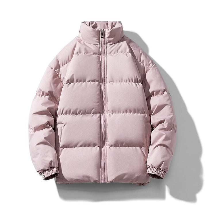 Unisex lätt vadderad Down look pufferjacka med Stand krage och två-Way dragkedja