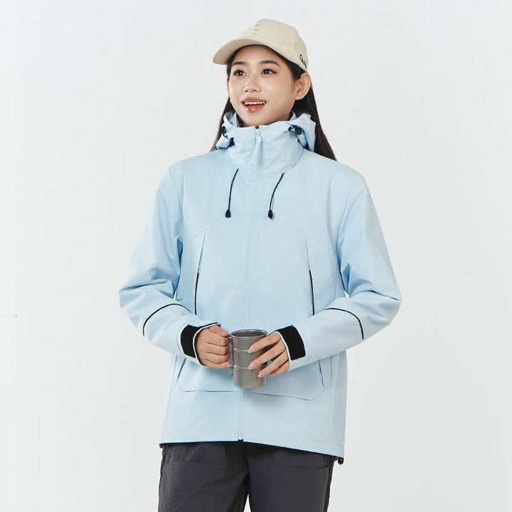 Dam lätt Wind och vattenavvisande softshell Trekking jacka med justerbar huva