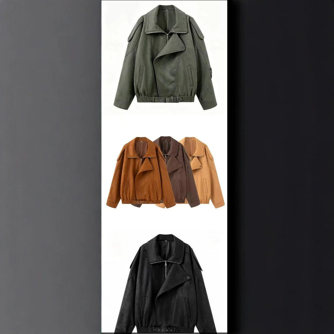 Dam Lätt Vadderad Windbreaker med Stå Krage och Prickig Prick Tryck