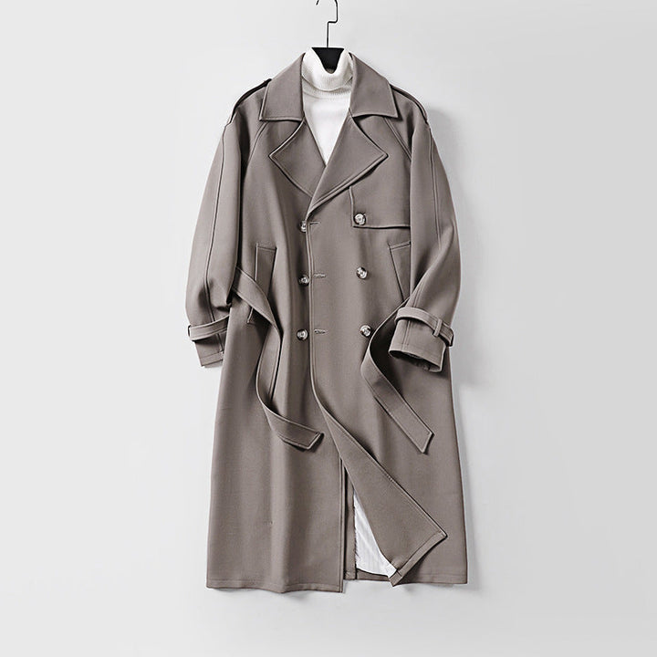 Dam Double-Breasted oversize trenchcoat med vid Shawl krage och bälte