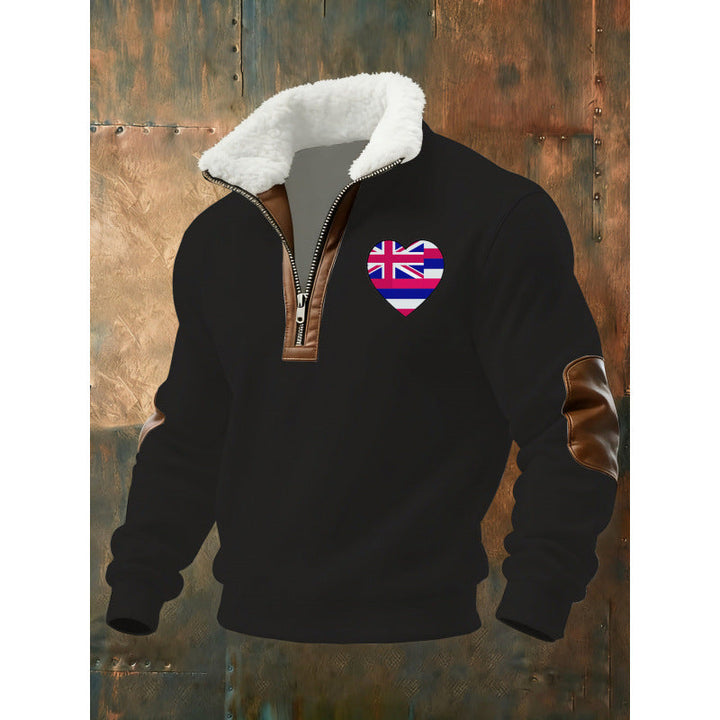 Herr Klassisk Luvtröja med Fleece Detail