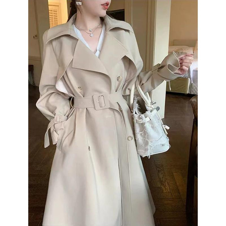 Dam skräddad A-Line trenchcoat med vid knytband