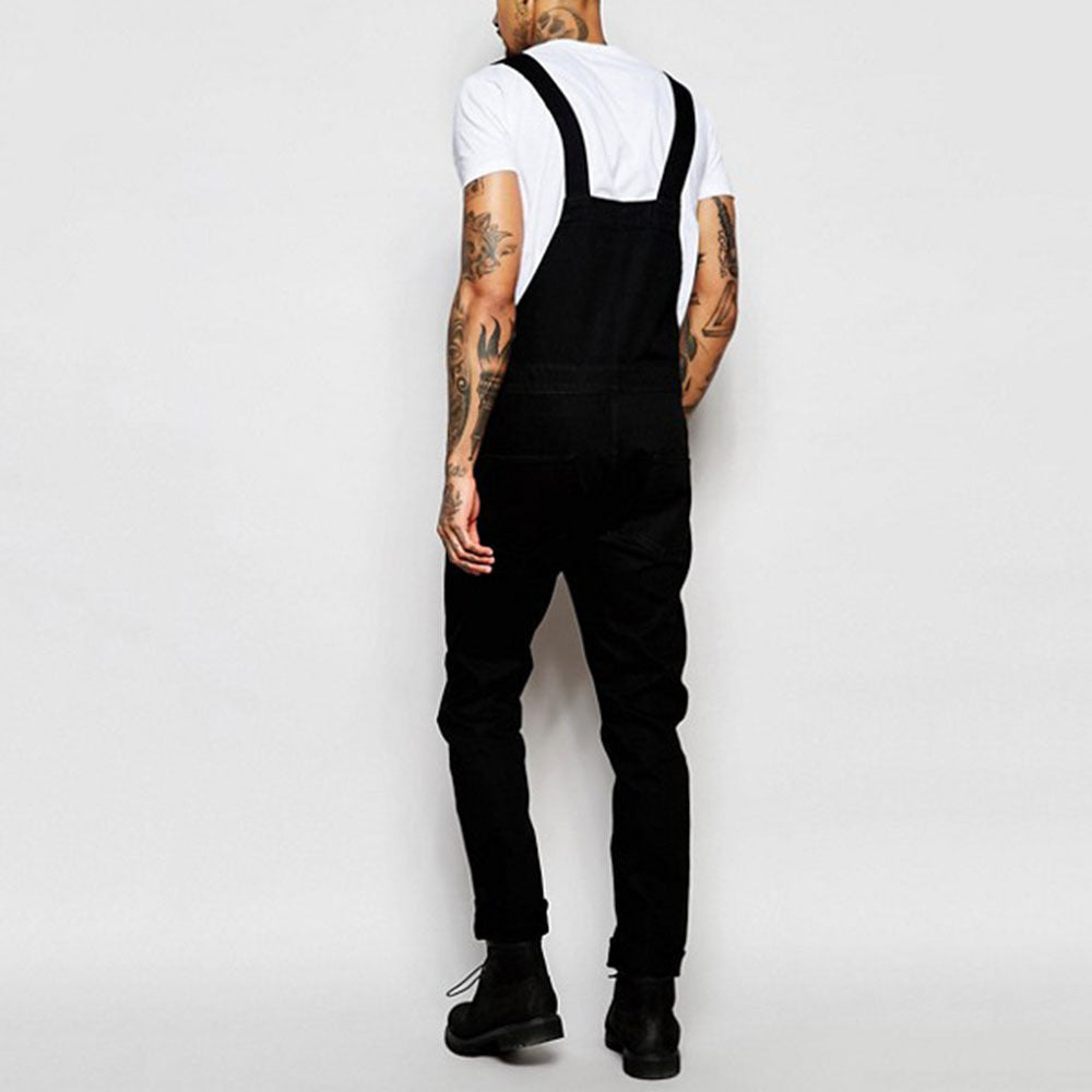 Herr casual Denim Overalls med Justerbar Straps och modern Passform