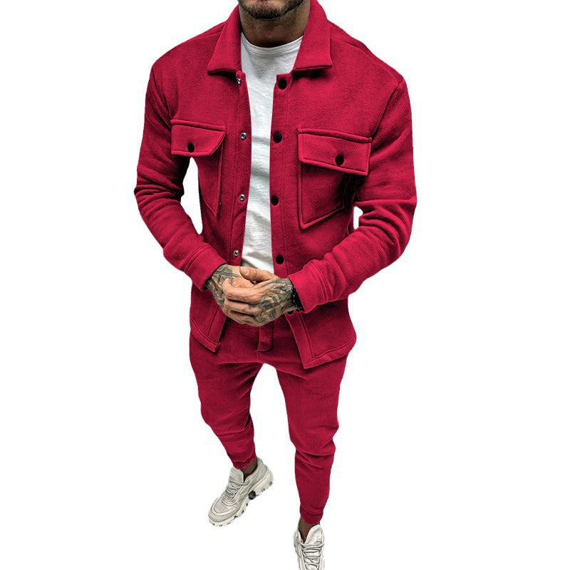 Herr Funktion Overshirt Tillverkad av French Terry med Lockfickor och Tryckknappsstängning