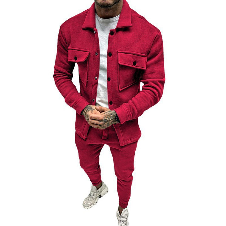 Herr Funktion Overshirt Tillverkad av French Terry med Lockfickor och Tryckknappsstängning