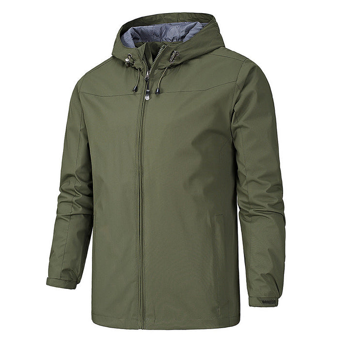 Herr Ultralight Packable Regnjacka med Huva och Dold Dragkedja