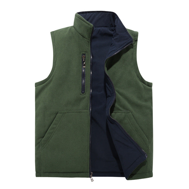 Herr Softshell Väst med Fleecefoder, Vindskyddande Yttre Lager och Hög Stående Krage
