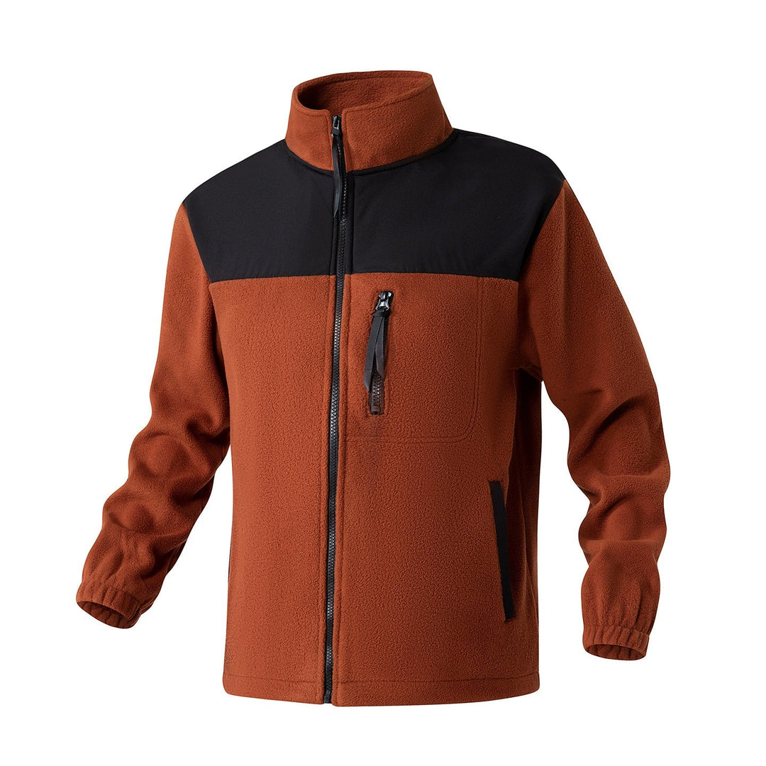 Herr Fleecejacke med Verstärktem Schulterpaneel, Ståkrage och Brustreißverschluss