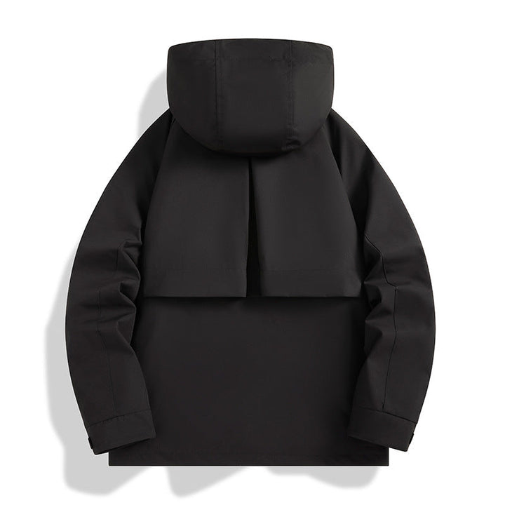 Herr Multi-Layer Softshell Utilityjacka med Integrated Fleece Inre Jacka, Dragsko Huva och Multi-Functional Fickor