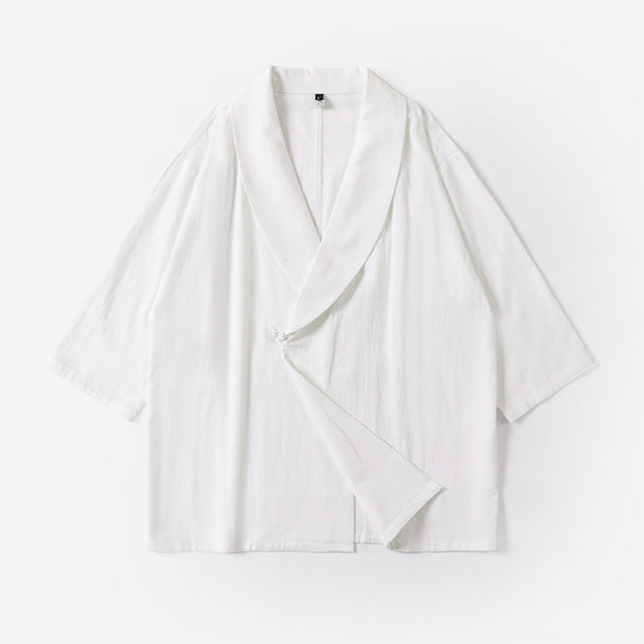 Unisex oversize Kimono jacka med Shawl krage och Wrap stängning