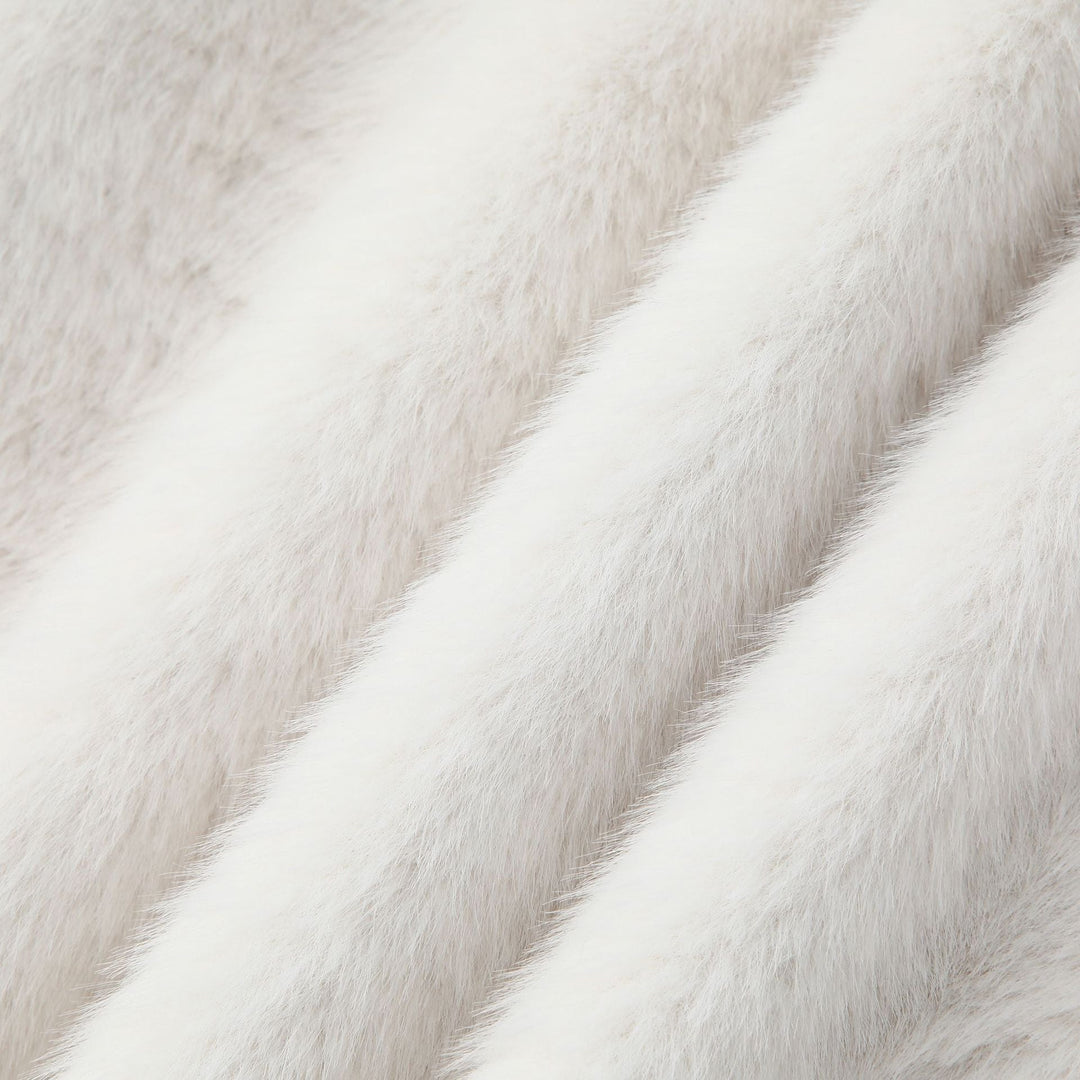Dam ärmlös Faux Fur väst med ståkrage, dragkedja och Flap fickor