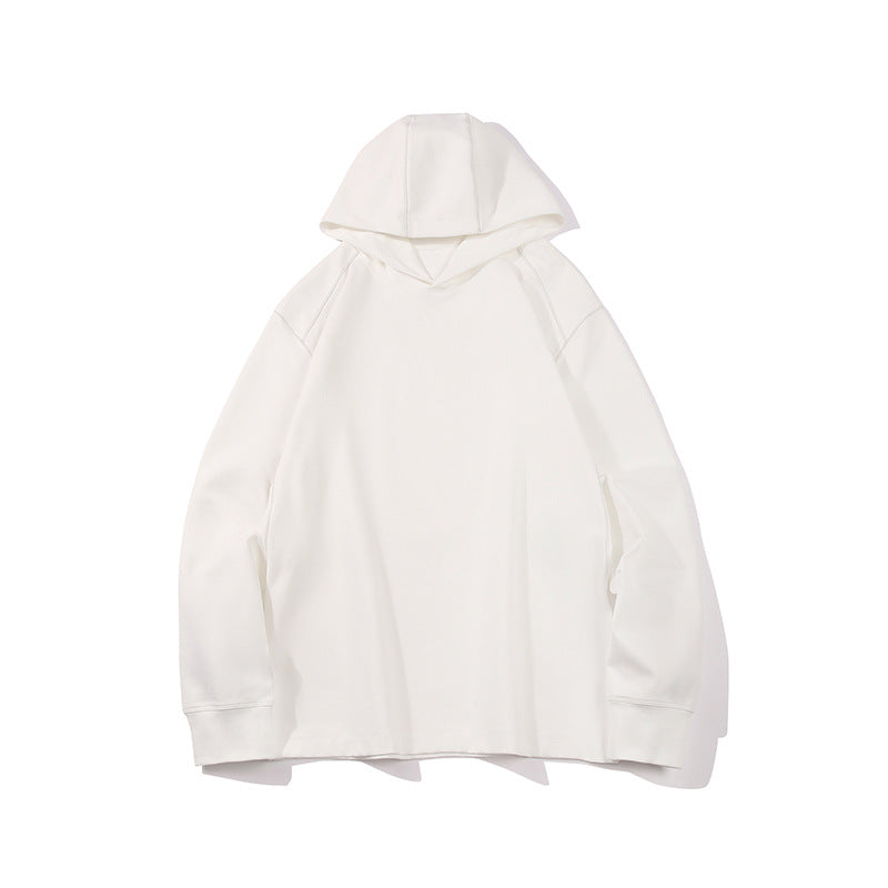 Herr Oversized Luvtröja Gjord av Kraftig Bomull Jersey med Raglanärmar och Visible Contrast Sömmar