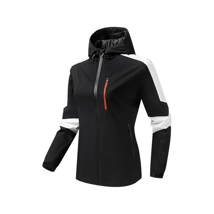 Herr Andningsbar Softshell-Hardshell Hybrid Jacka med Huva och Vattentät Dragkedjefickor