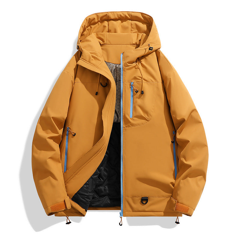 Herr Nano Teknisk med Huva Parka med Vindtät Membrane, Isolerad Inner Foder och Multifunctional Fickor