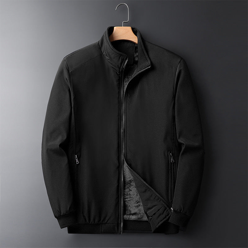 Herr Urban Termisk Zip Jacka med Teddy Fleecefoder, Stående Krage, och Zip Fickor