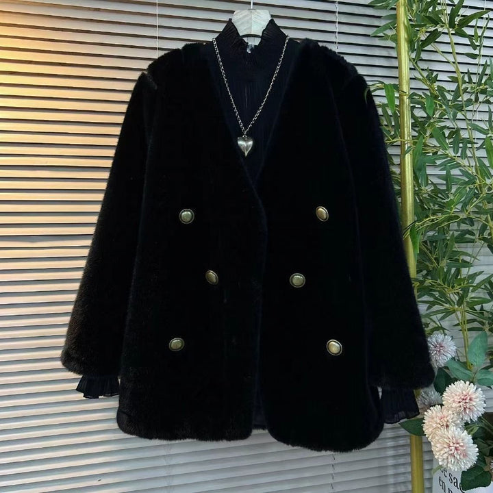 Dam elegant pälsjacka