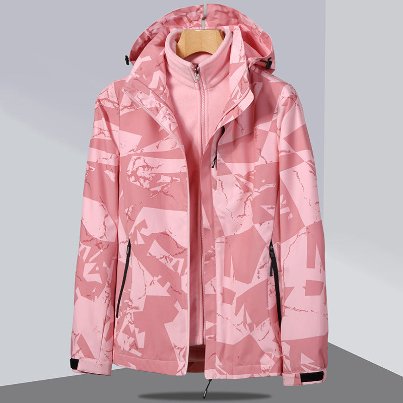 Dam två-layer softshelljacka med removable fleece inner jacka och huva