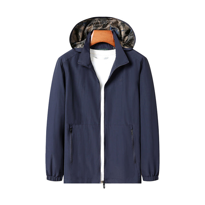 Herr Lätt Wind och Water Resistant Luvtröja Jacka med Kamouflage Foder