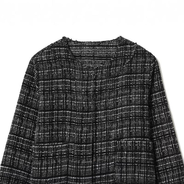 Dam Boxy tweed jacka in Boucle look med dold knappslå och Boxy silhuett