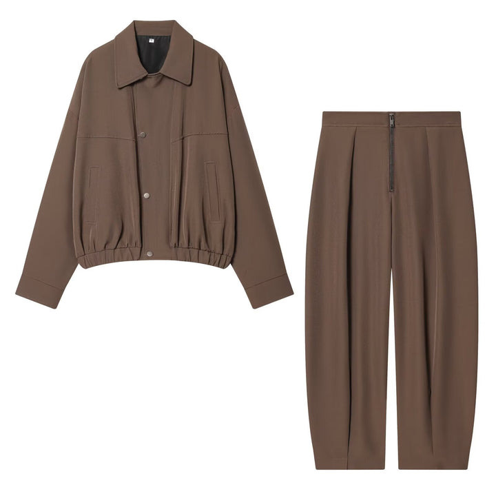 Dam Kort Skärning Utility Blouson Jacka med Drawstring Waist och Patch Fickor