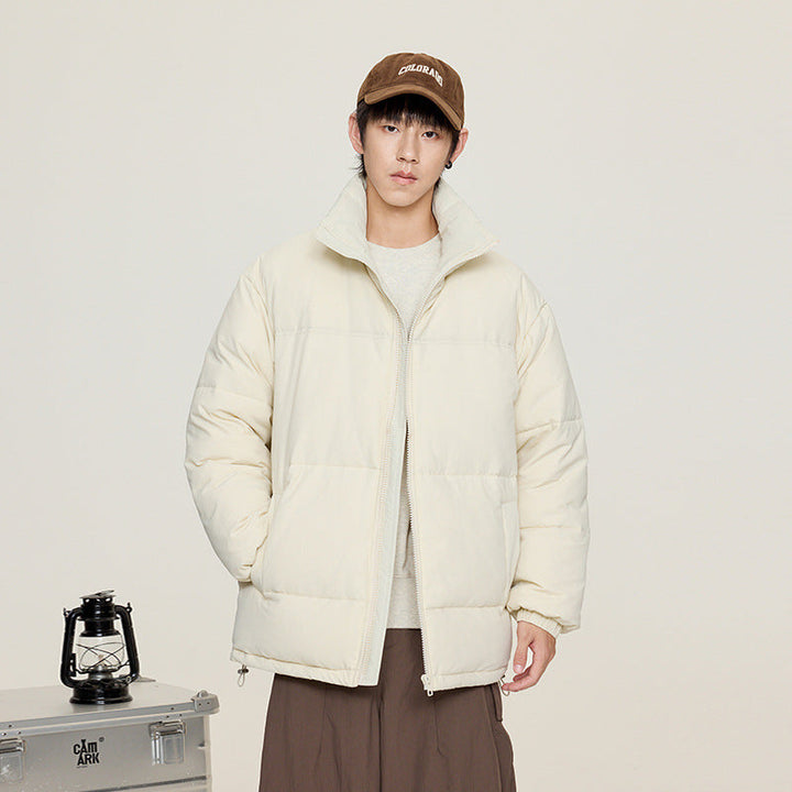 Unisex Oversize Vadderad Jacka med Hög Krage och Drawstring