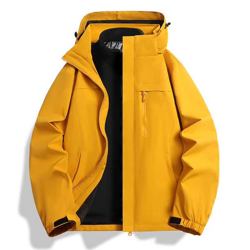 Herr two-in-one softshell hybrid jacka med avtagbar fleece inner jacka och vattenavvisande membran